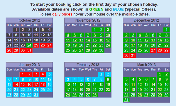 Holiday Rental Availability Calendar - Online Booking and Payment ...